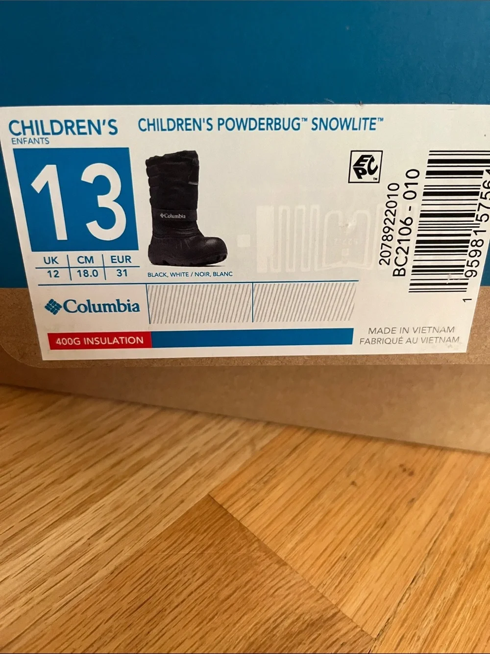 Columbia Kids Black Winter Snow Boots
